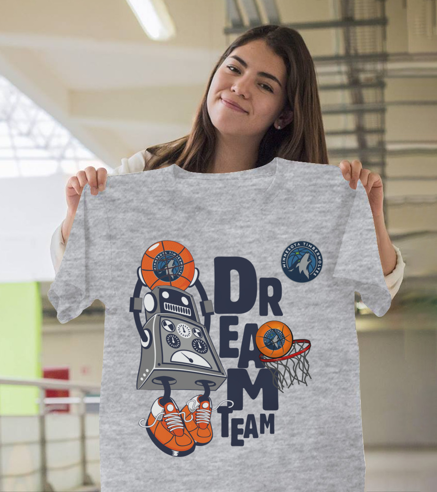 Minnesota Timberwolves Dream Team Robot Basketball Challenge T-Shirt