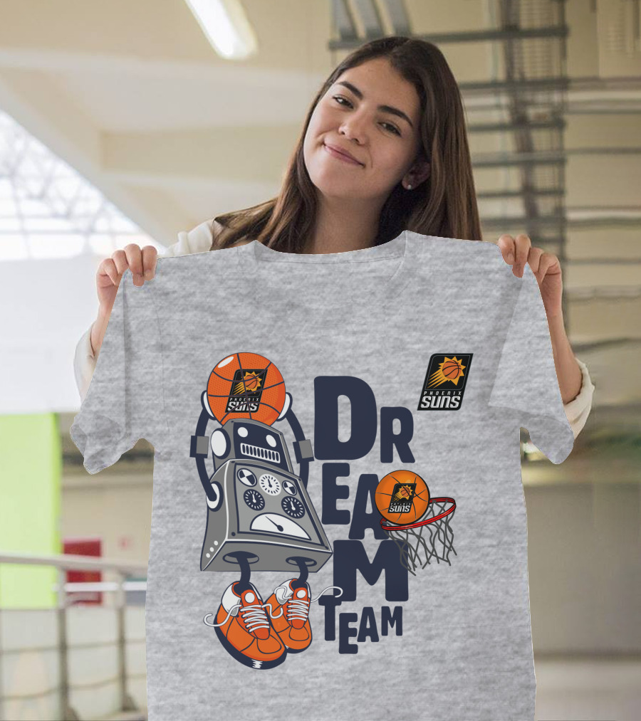 Phoenix Suns Dream Team Robot Basketball Hoops Sneakers T-Shirt