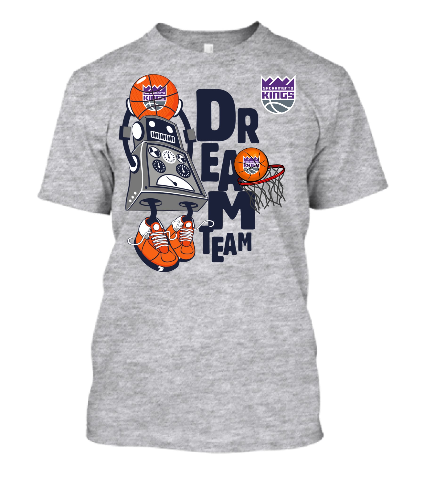 Sacramento Kings Dream Team Robot Basketball T-Shirt