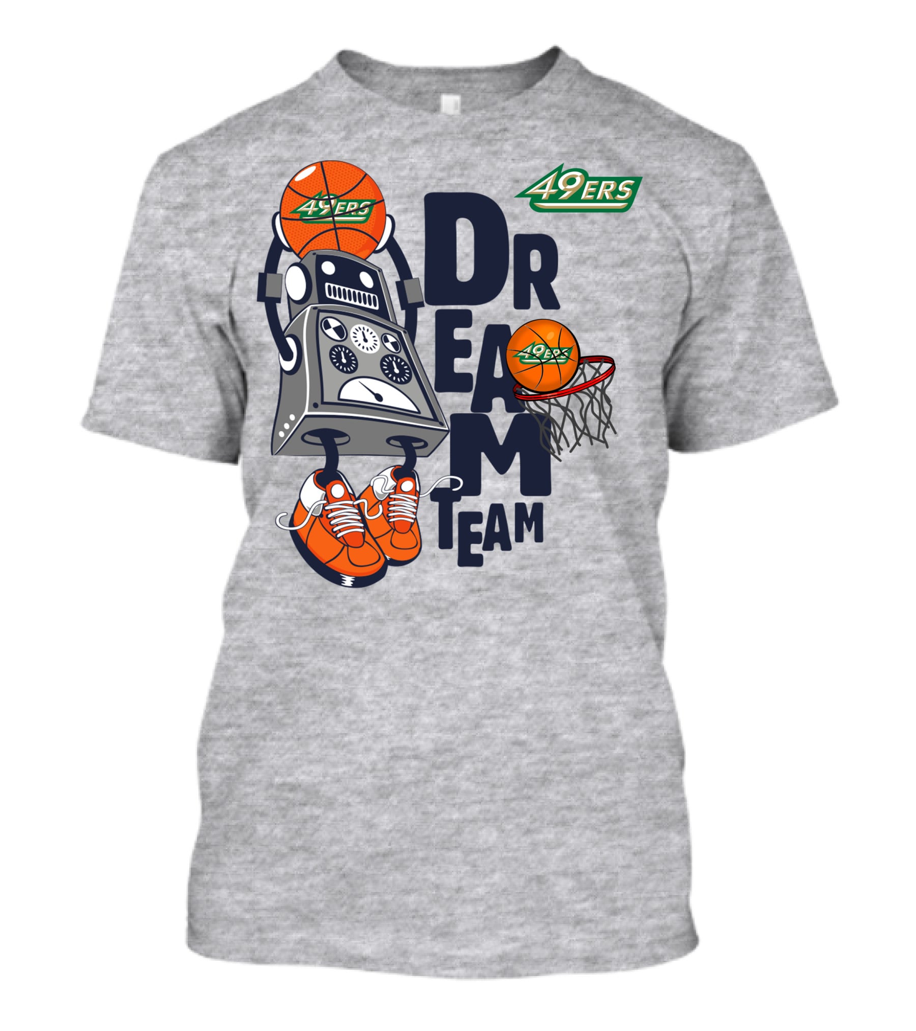 Charlotte 49ers Basketball Robot Dream Team T-Shirt
