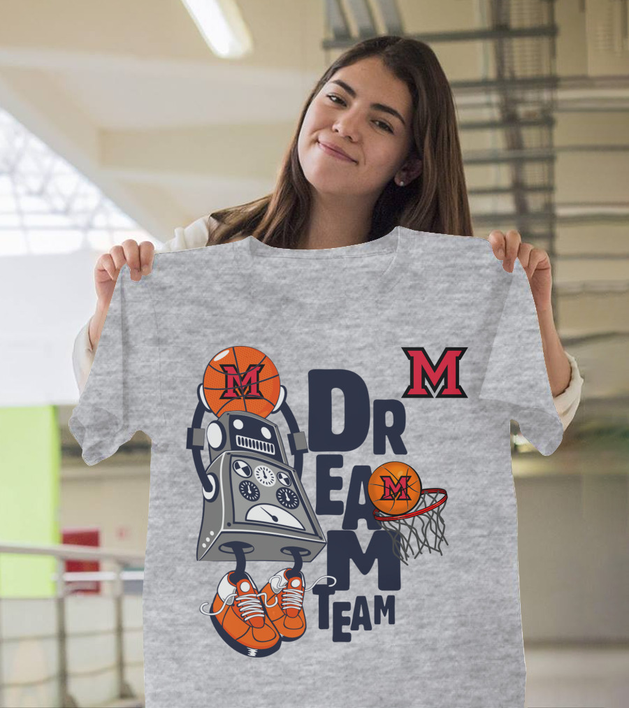 Miami Dream Team Robot Basketball M Logo T-Shirt