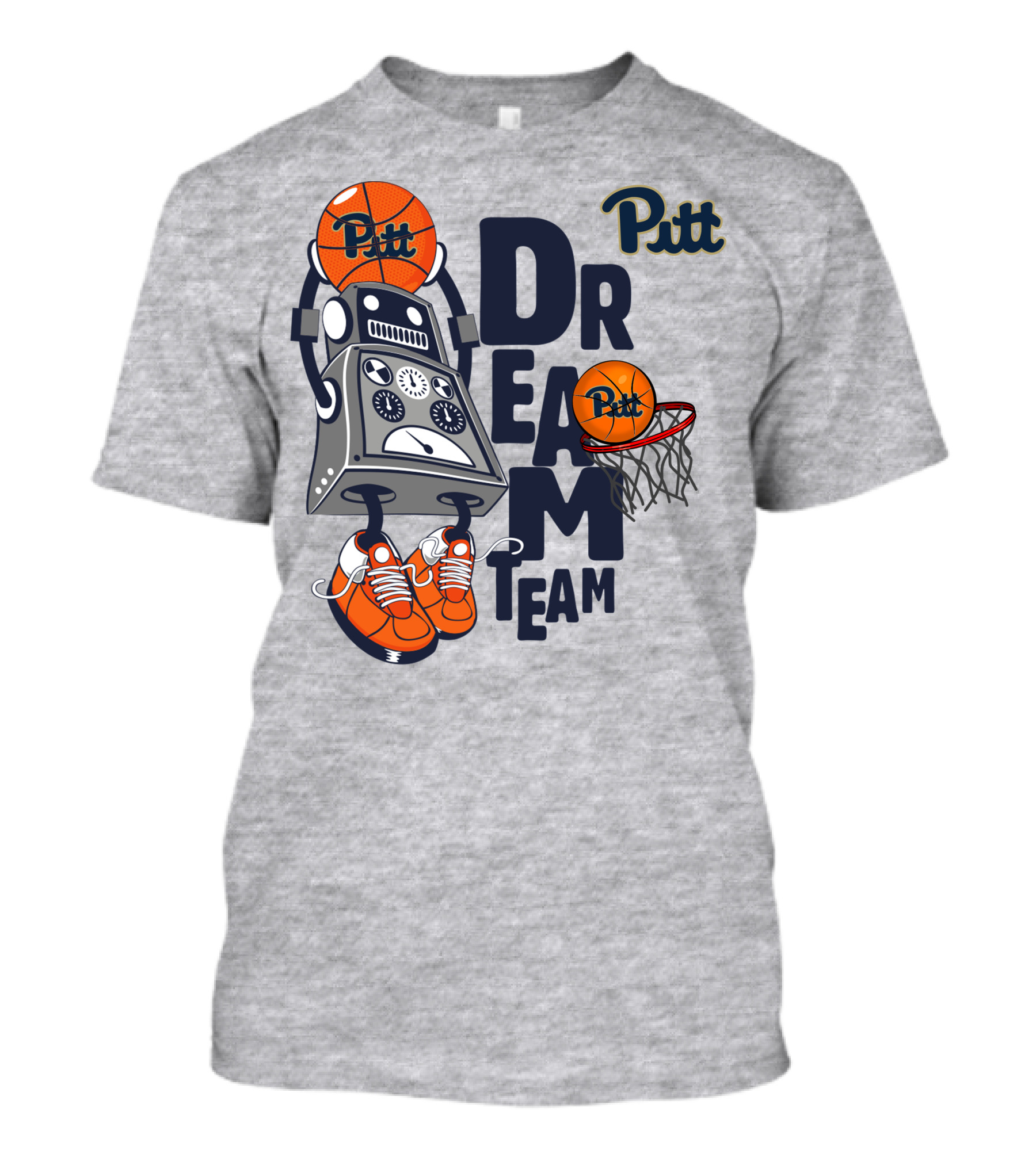 Pitt Basketball Robot Dream Team With Sneakers And Hoop T-Shirt
