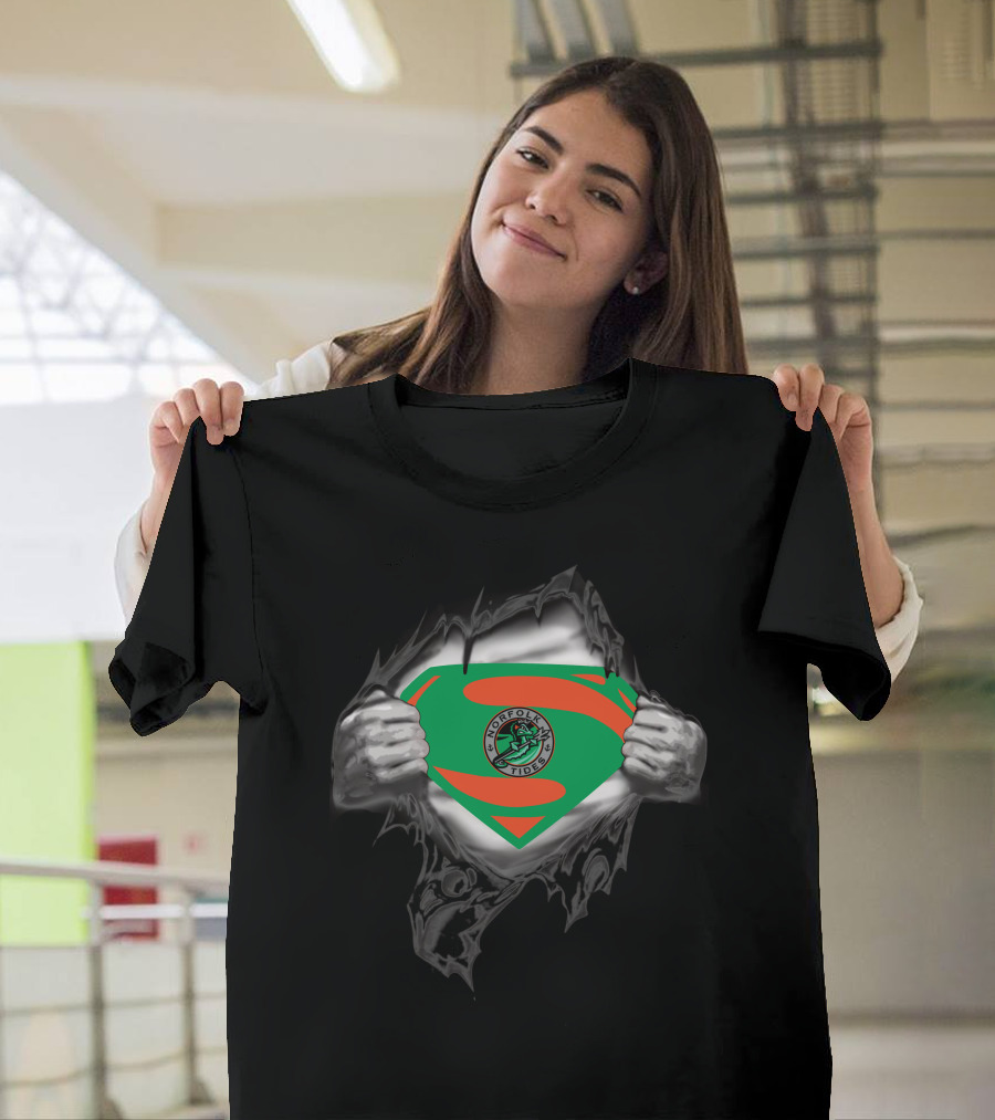 Norfolk Tides Superman Logo Emblem T-Shirt
