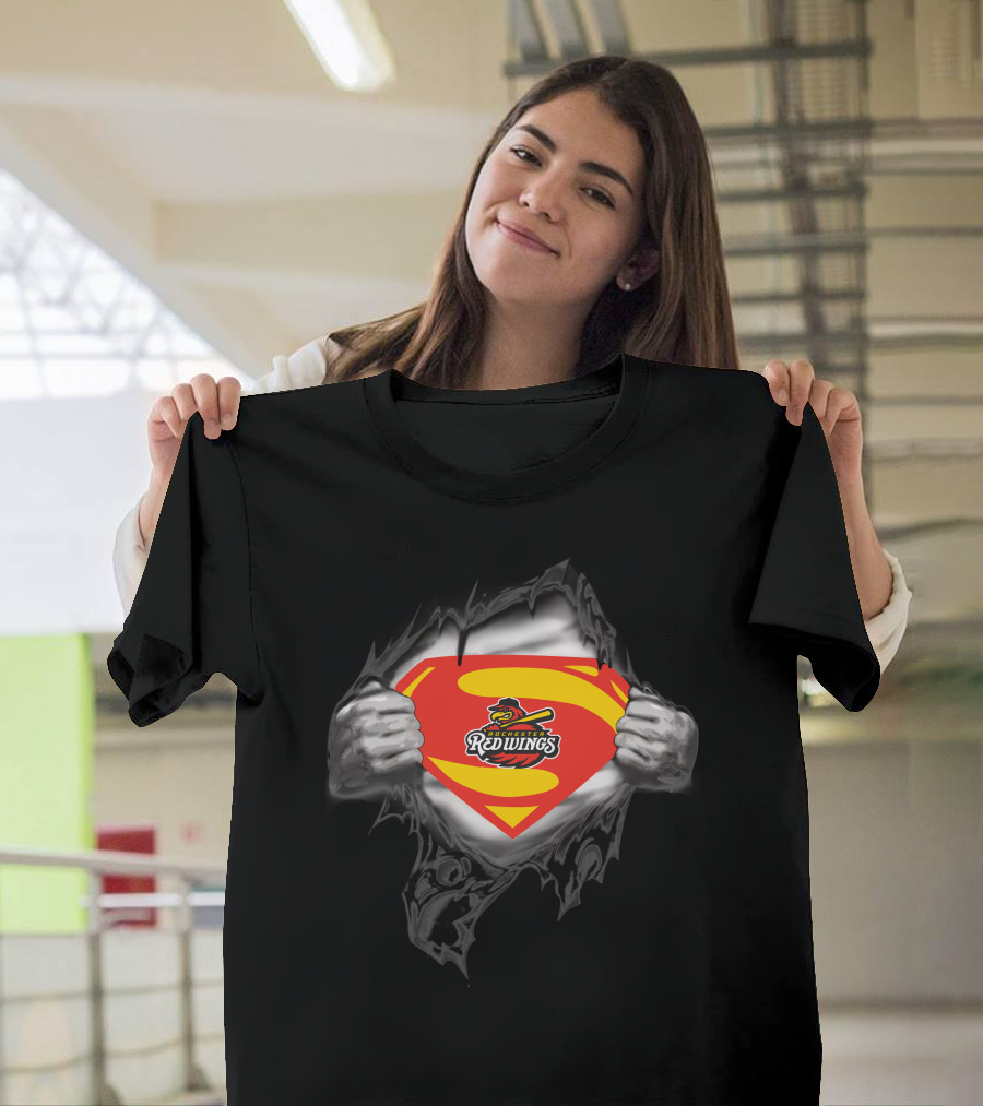 Rochester Red Wings Superman Logo Reveal T-Shirt