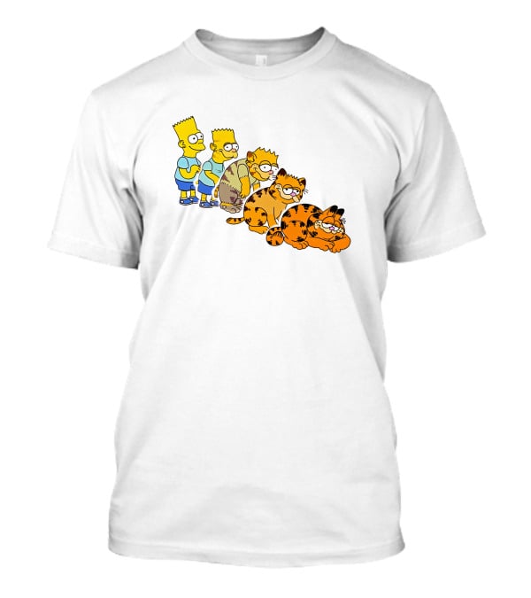 Bart Simpson Garfield Evolution Steps T-Shirt