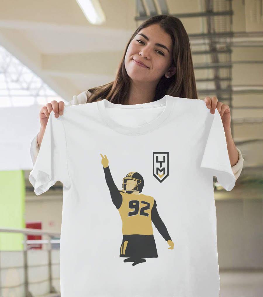 Miki Merritt Harrison Mevis 92 Football Player Silhouette YUM T-Shirt