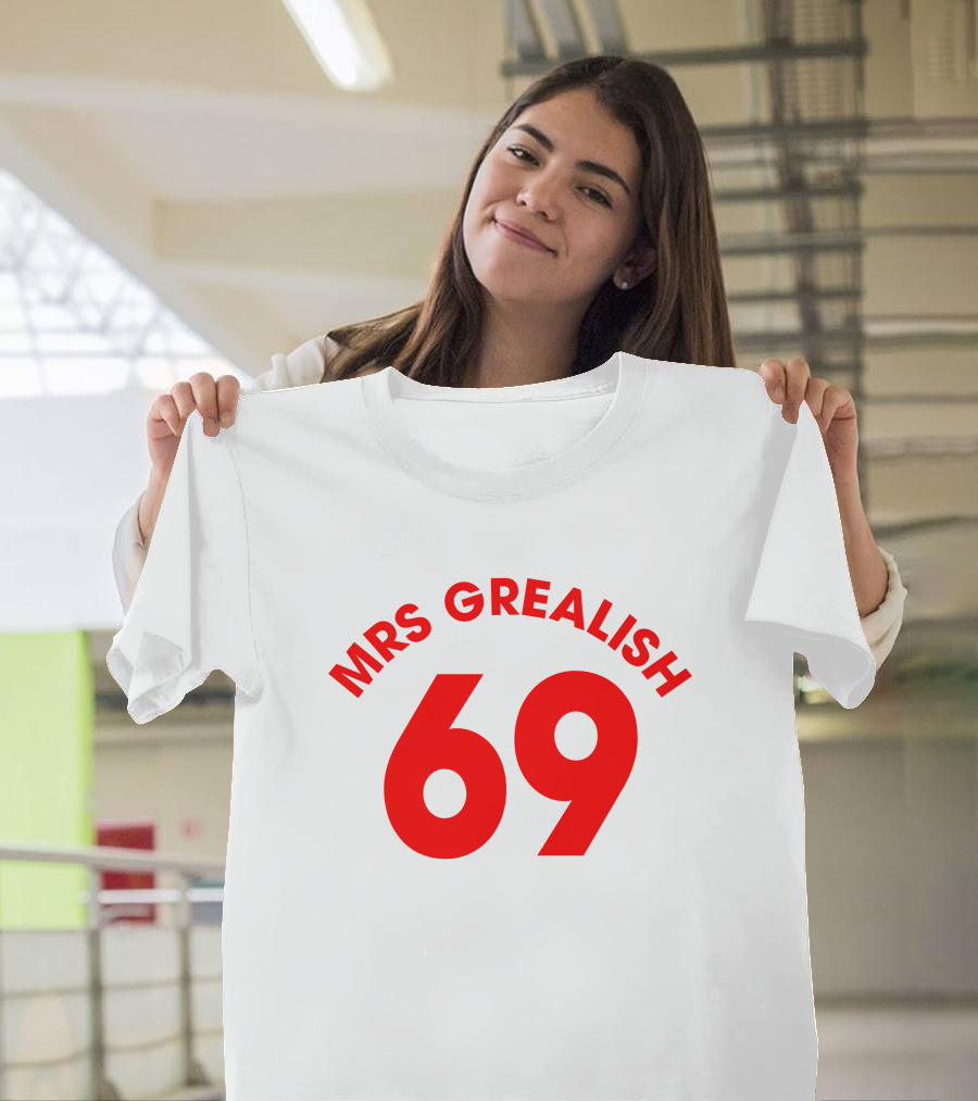 MRS GREALISH 69 Red Bold Arch Text T-Shirt