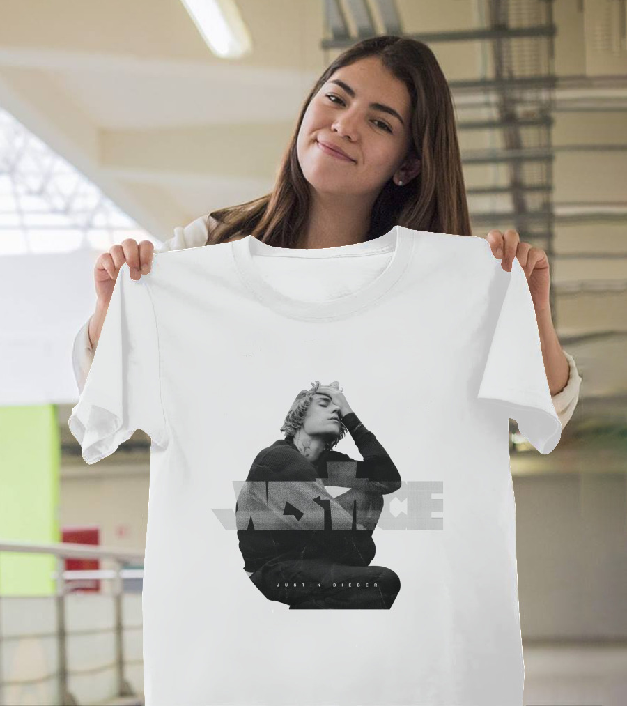 Justin Bieber Justice Album Cover Black And White Image T-Shirt