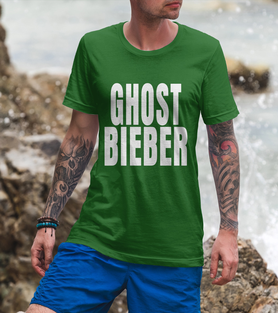 Shop Justin Bieber Music Ghost Bieber Crewneck T-Shirt