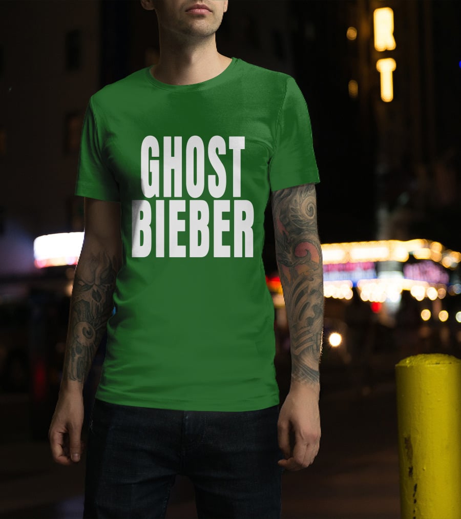 Shop Justin Bieber Music Ghost Bieber Crewneck T-Shirt