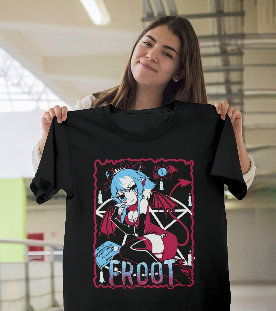 Froot Vtuber Halloween with Pentagram and Demonic Wings T-Shirt