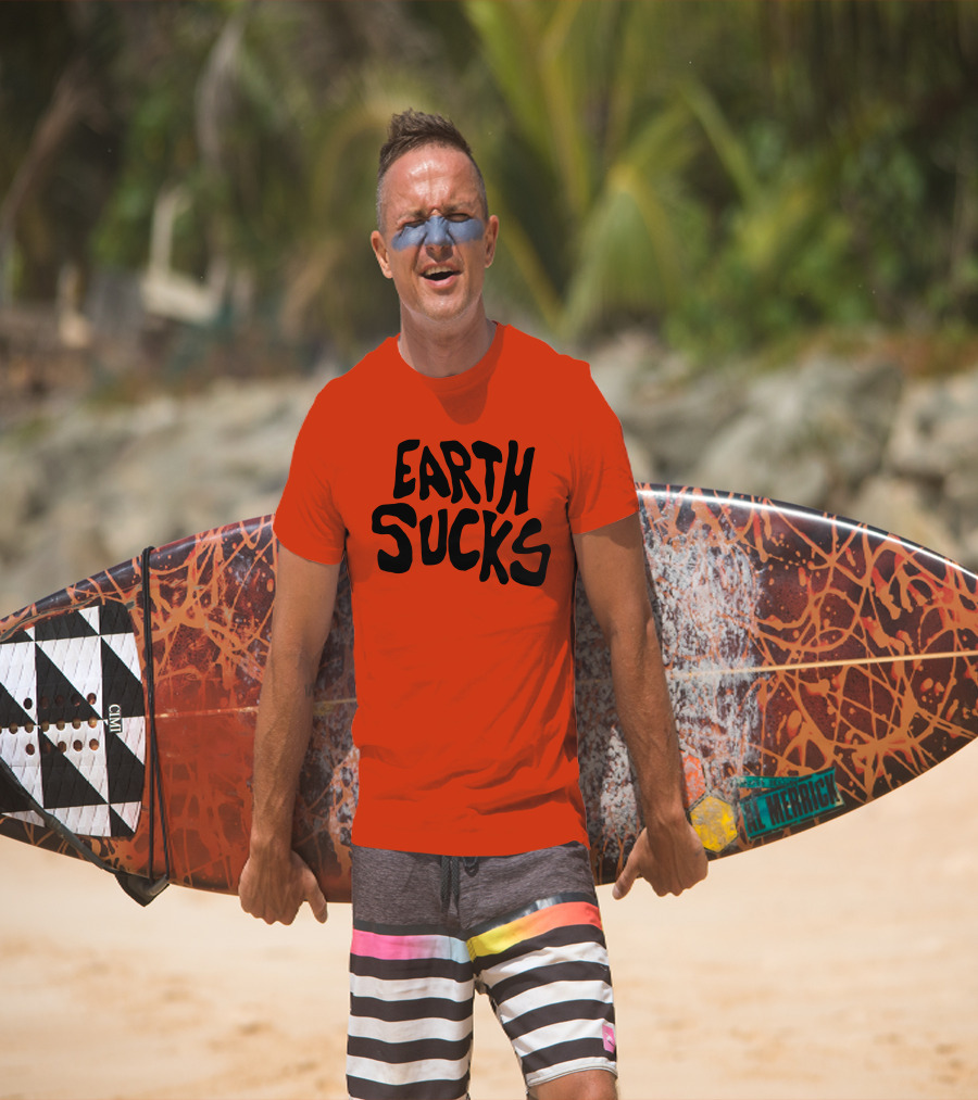 Kea Earth Sucks Earth Sucks Black Text T-Shirt