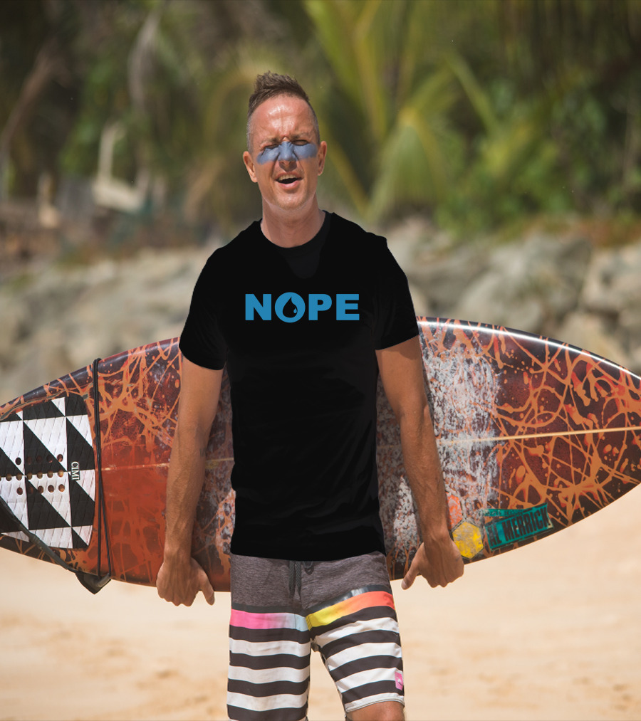 Adam Savidan Nope Text With Droplet Inside O T-Shirt