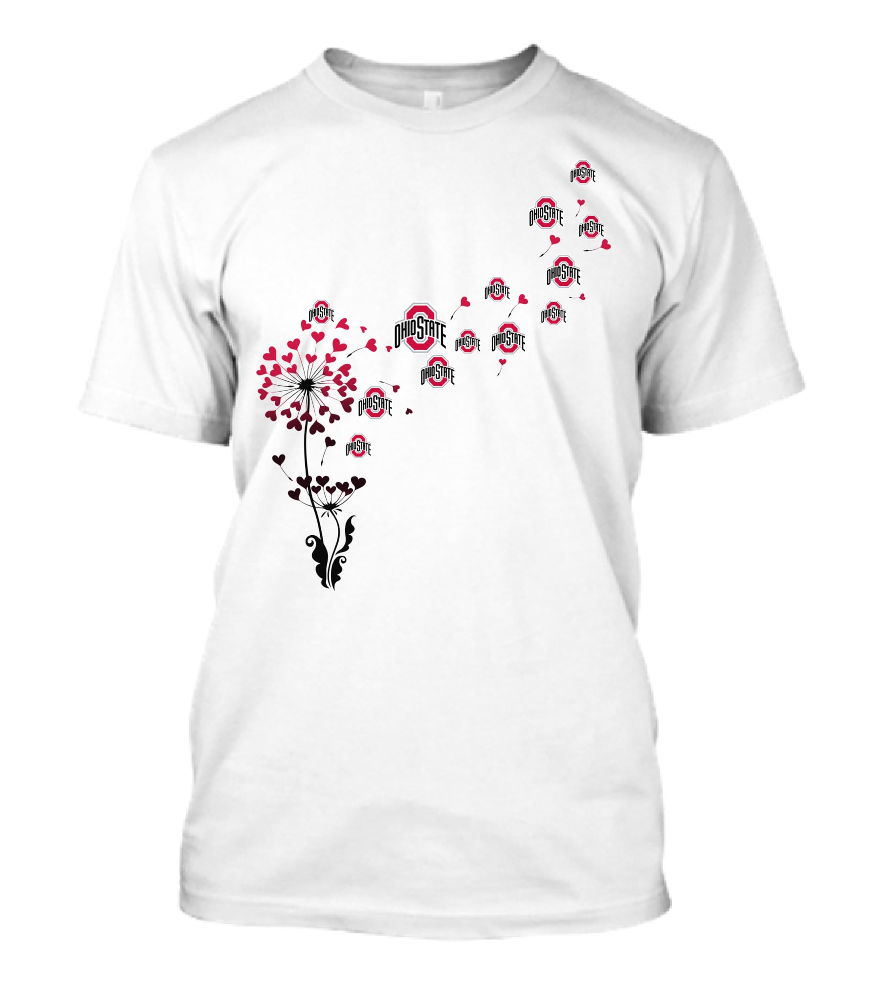 Ohio State Flower Hearts T-Shirt