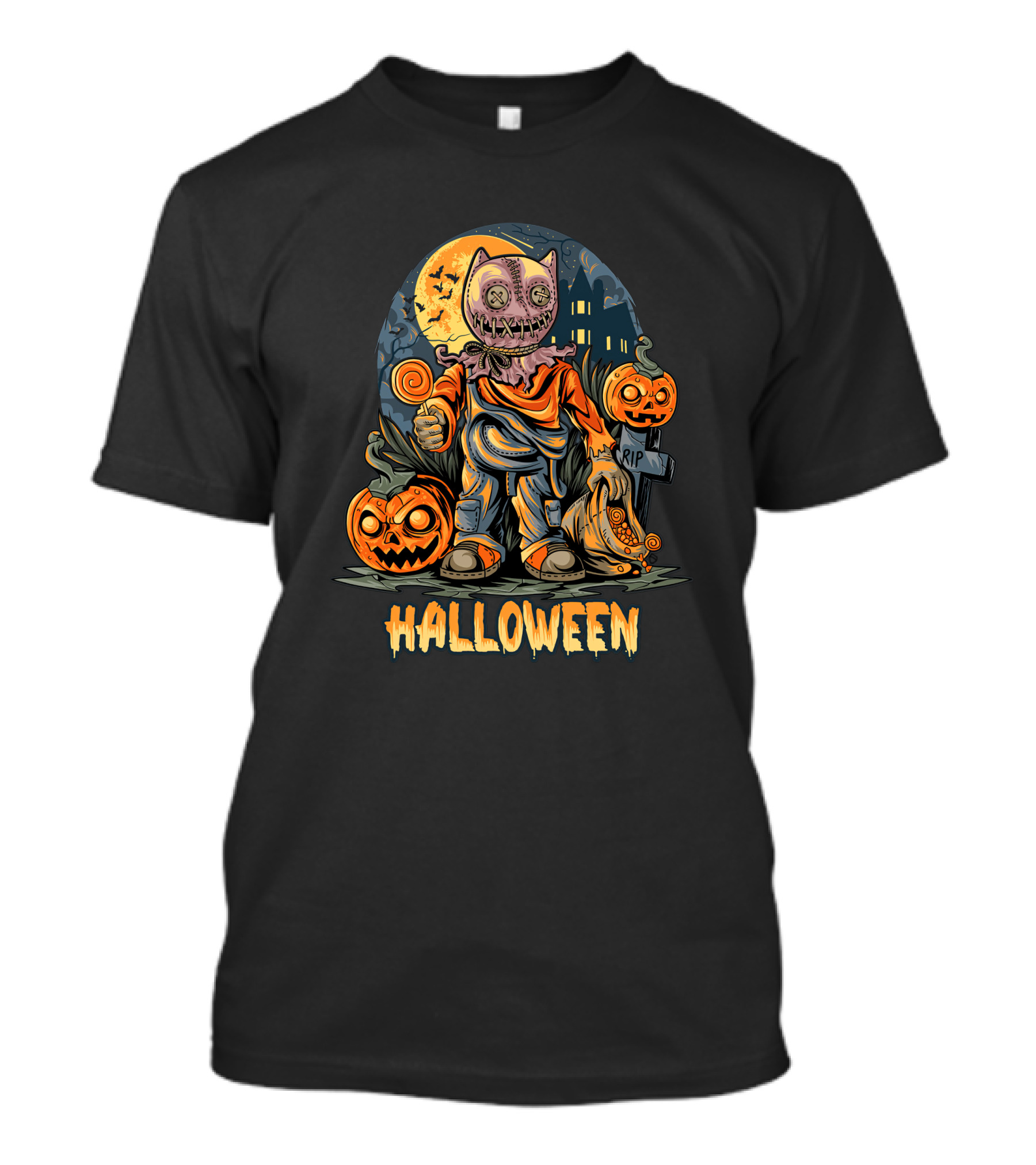 Halloween Pumpkin Trick Or Treat Scary Costume T-Shirt