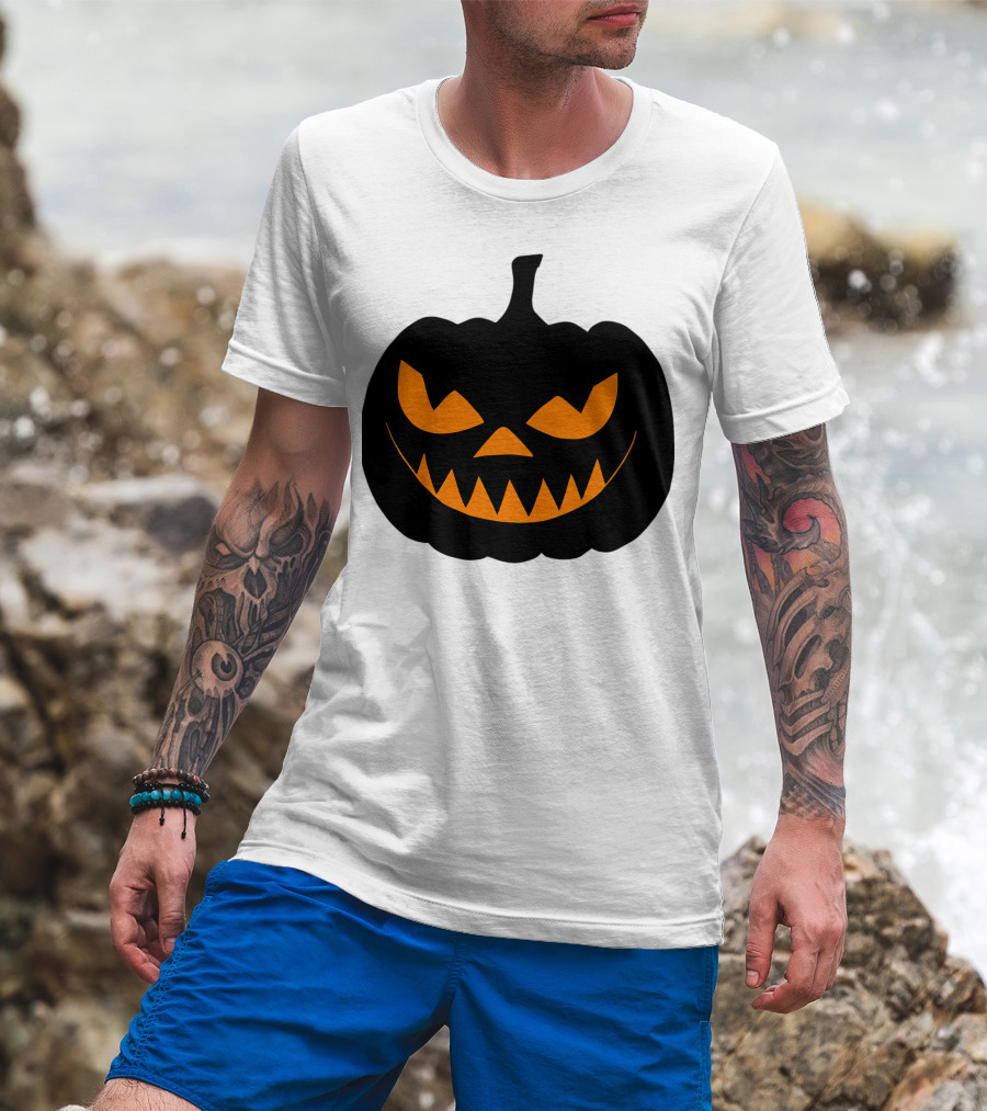 Scary Jack O Lantern Pumpkin Face T-Shirt