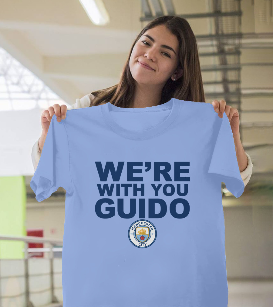 Manchester City We're With You Guido Support Belgian Fan Pep Guardiola Simon Bajkowski T-Shirt