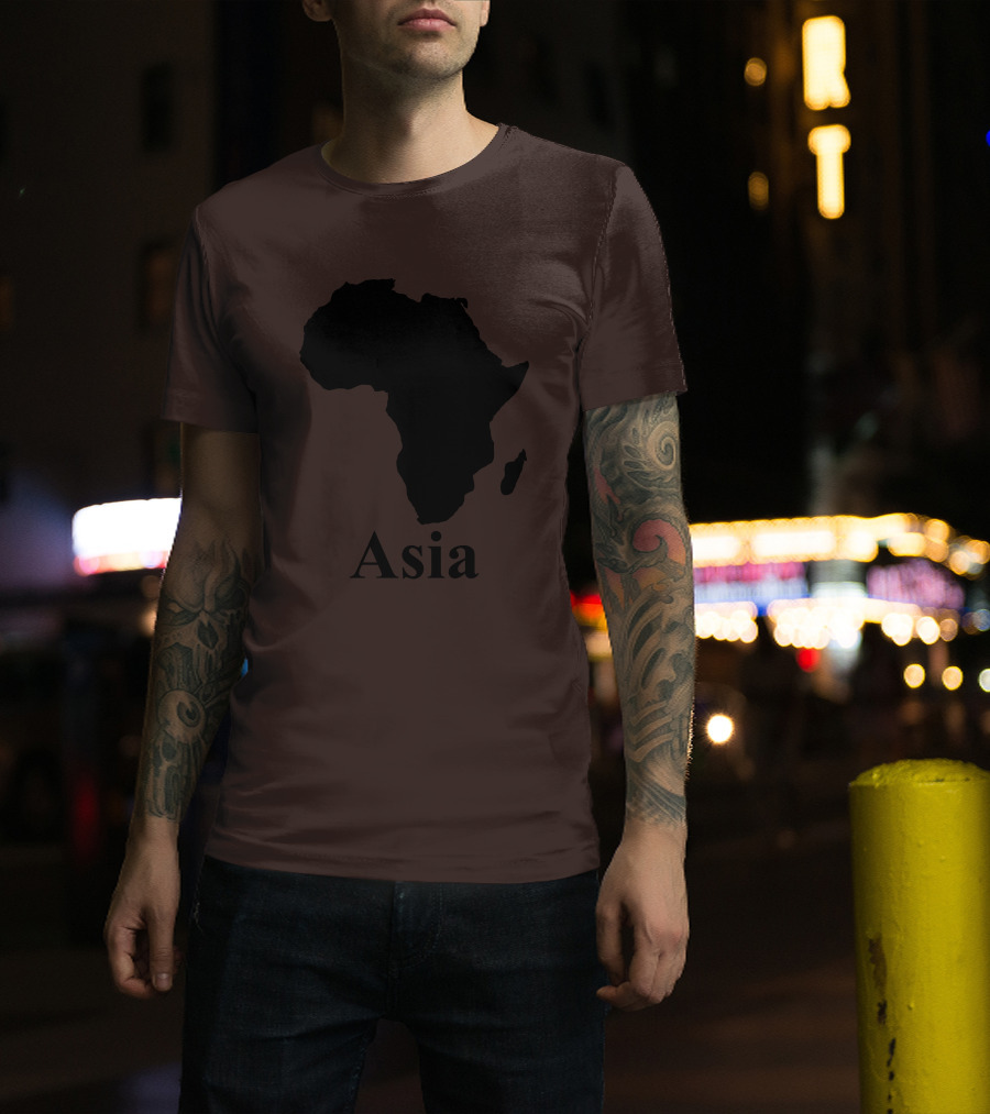 Terrible Maps Asia Map Silhouette Joke T-Shirt