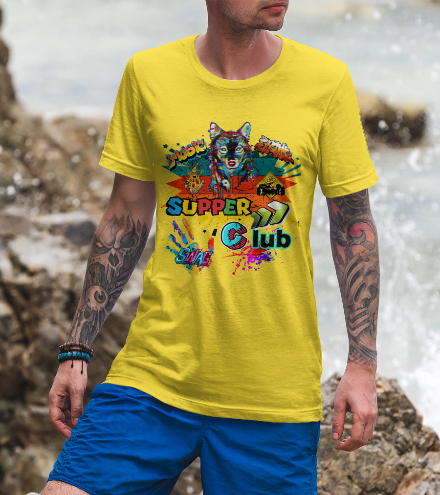 Supper Club Music Swag Street Art Wolf T-Shirt