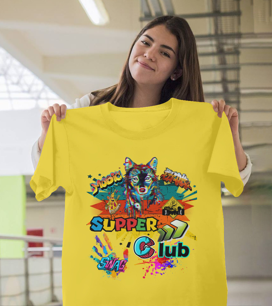 Supper Club Music Swag Street Art Wolf T-Shirt
