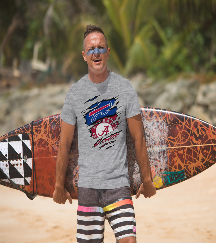 Alabama Crimson Tide Buffalo Bills Fan Crossover T-Shirt