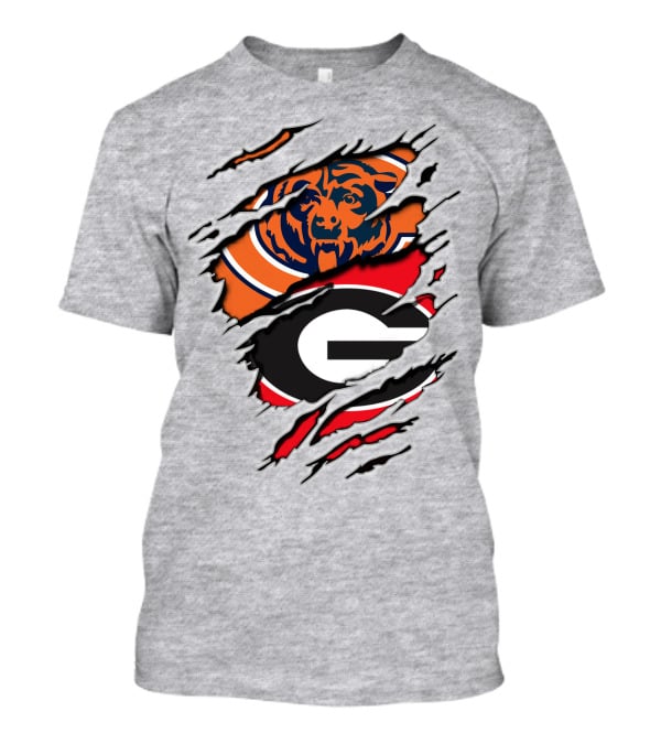 Chicago Bears Georgia Bulldogs Logo Mashup T-Shirt