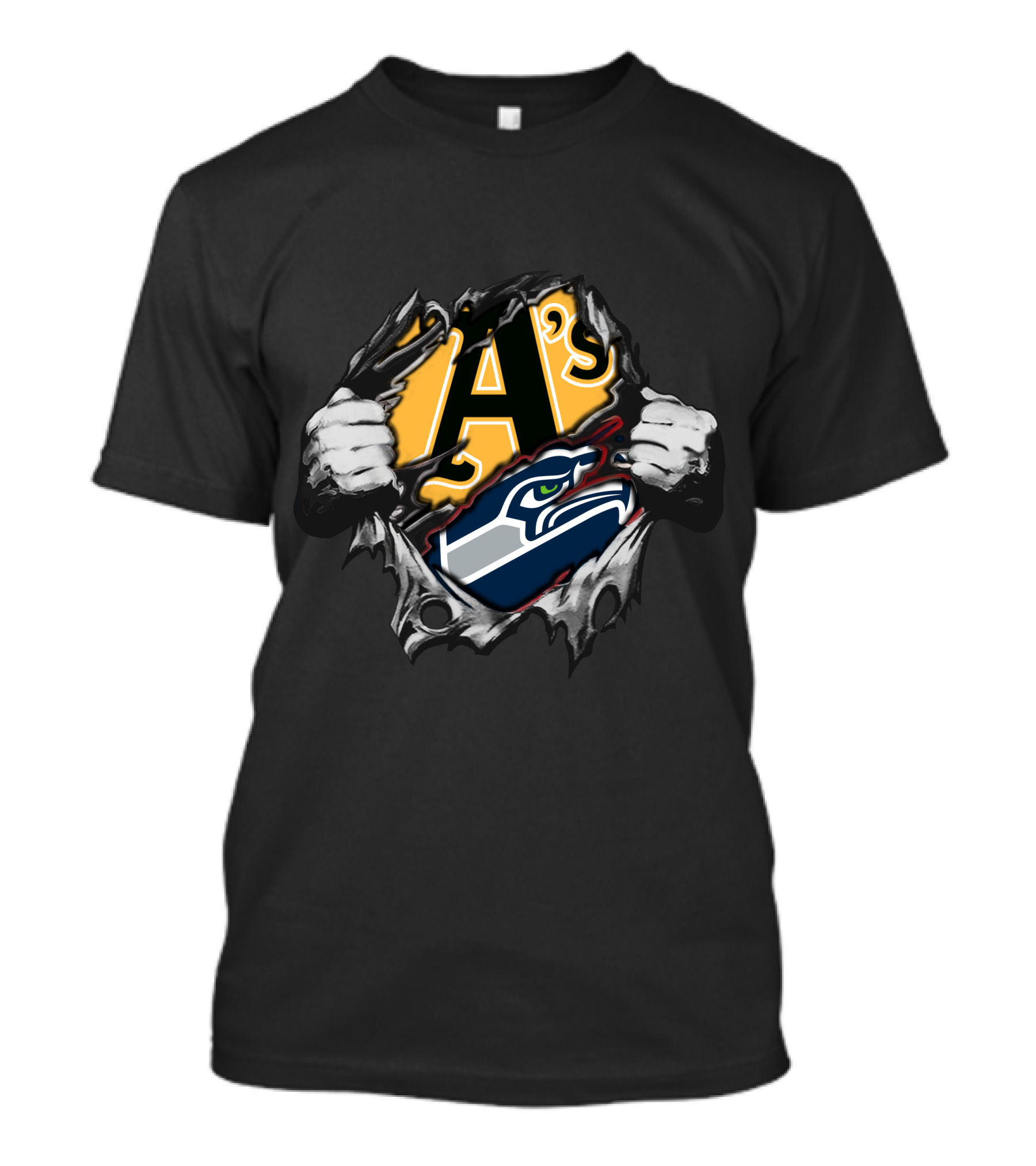 Seahawks And A's Logo Fusion T-Shirt