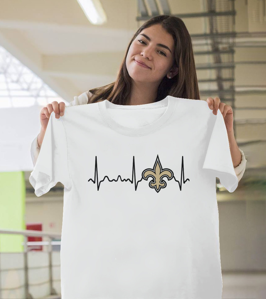Heartbeat Fleur-de-Lis New Orleans Saints T-Shirt