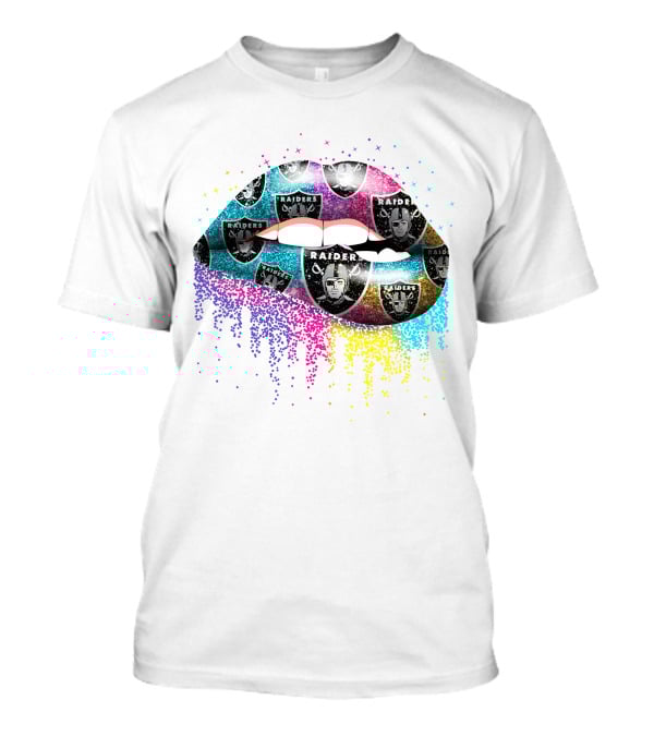 Oakland Raiders Lips Multi-Color T-Shirt