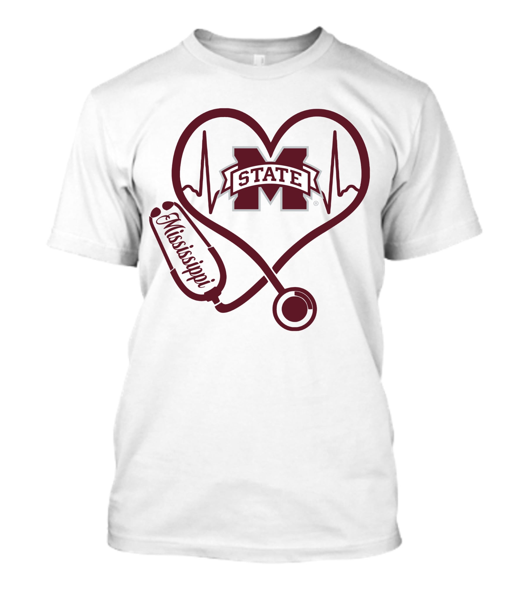 Mississippi State Bulldogs Nurse Heartbeat T-Shirt