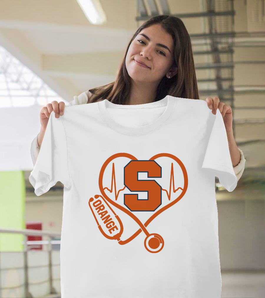 Nurse Heartbeat Syracuse Orange Stethoscope T-Shirt