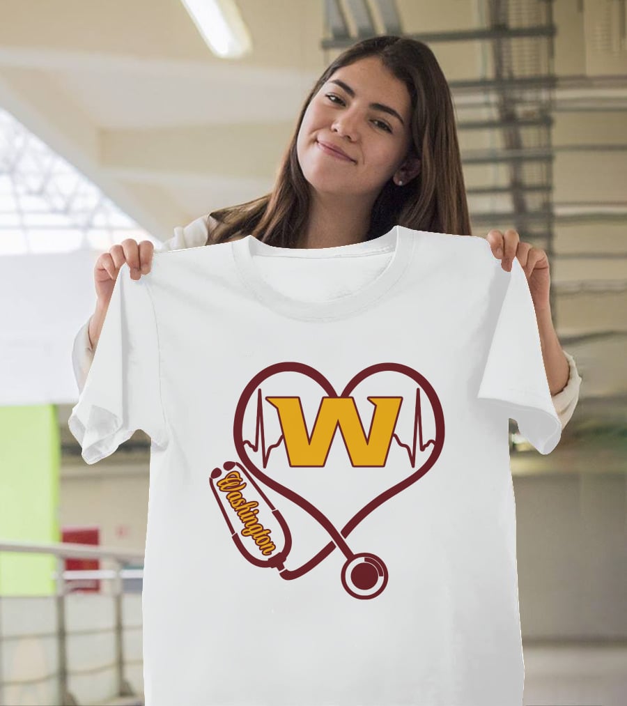Washington Nurse Love Heartbeat Stethoscope W T-Shirt