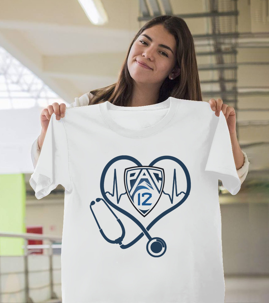 PAC 12 Nurse Love Stethoscope Heartbeat T-Shirt