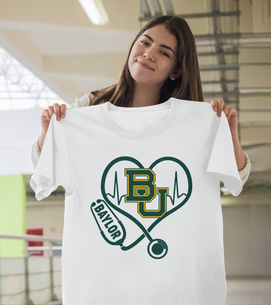 Baylor Heartbeat Stethoscope BU T-Shirt