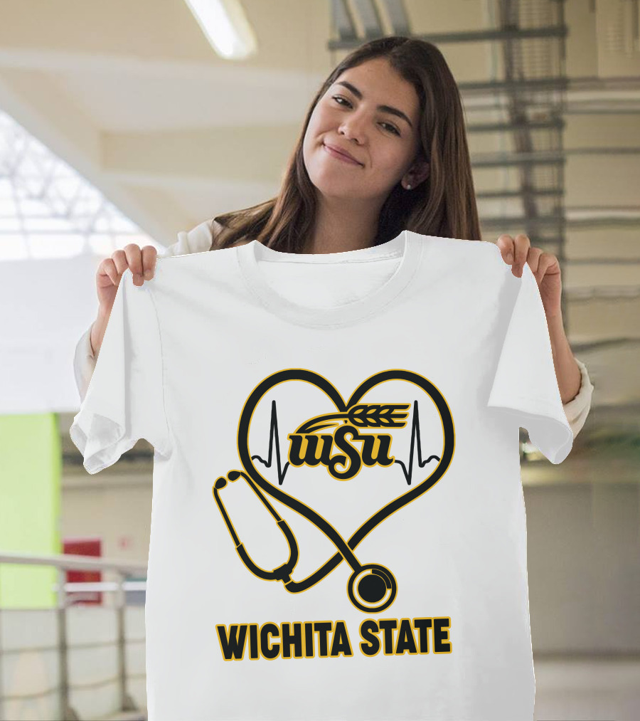 WSU Heartbeat Stethoscope Wichita State T-Shirt