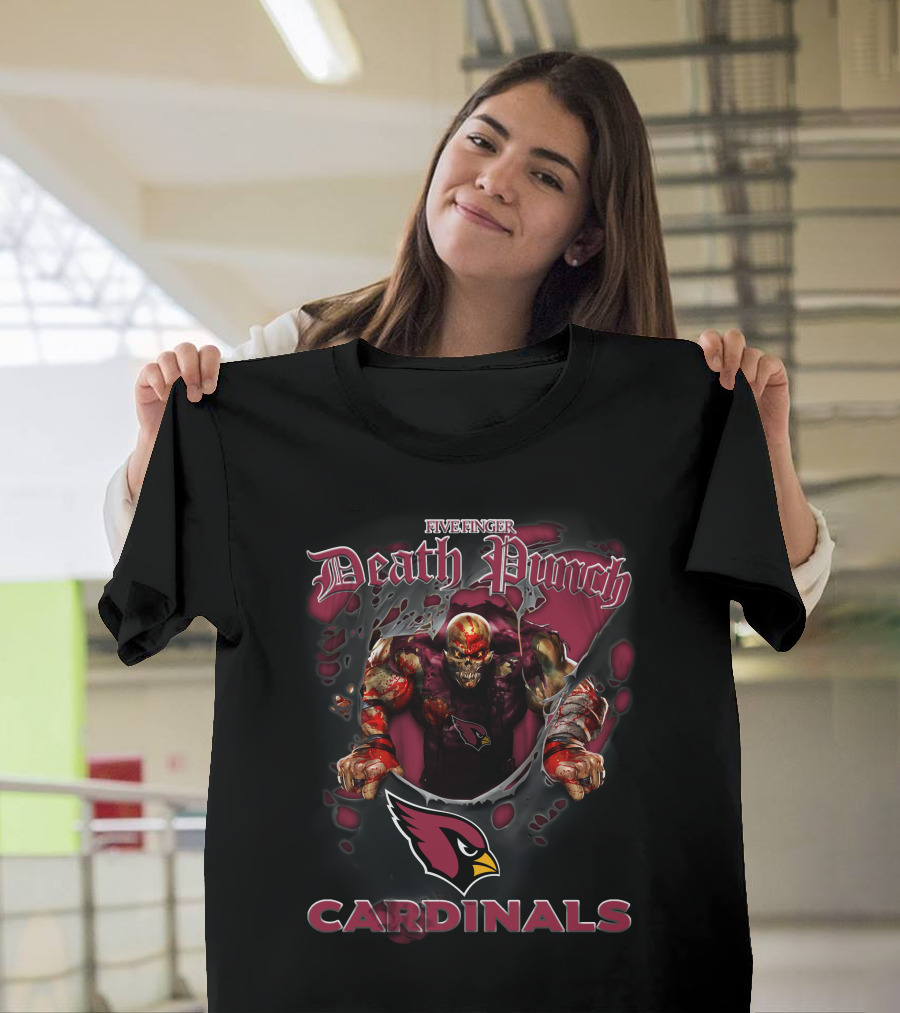 Five Finger Death Punch Arizona Cardinals Harley Davidson Motorcycle Biker Nfl T-Shirt