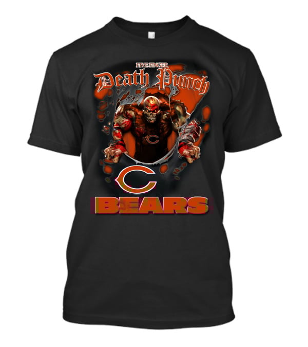 Five Finger Death Punch Harley Davidson Chicago Bears Nfl Biker T-Shirt