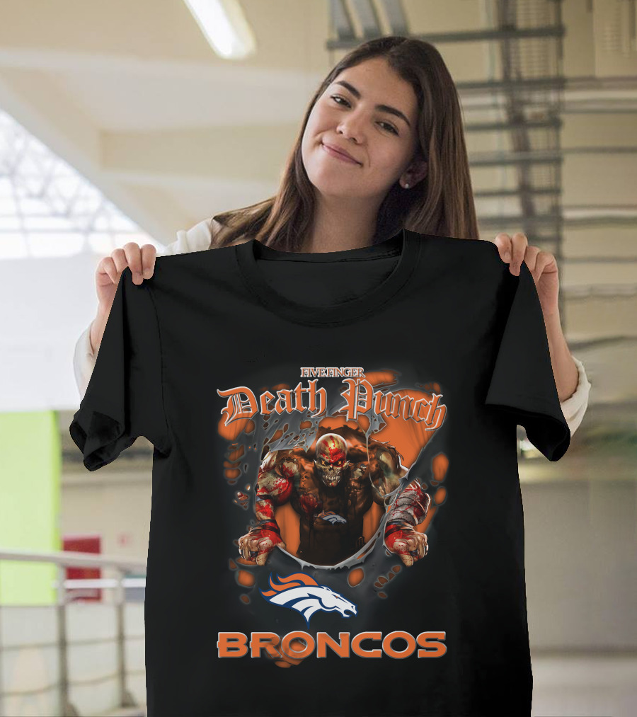 Five Finger Death Punch Denver Broncos Nfl T-Shirt