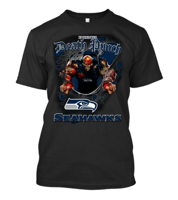 Five Finger Death Punch Seattle Seahawks Nfl Harley Davidson Motorcycle Biker T-Shirt
