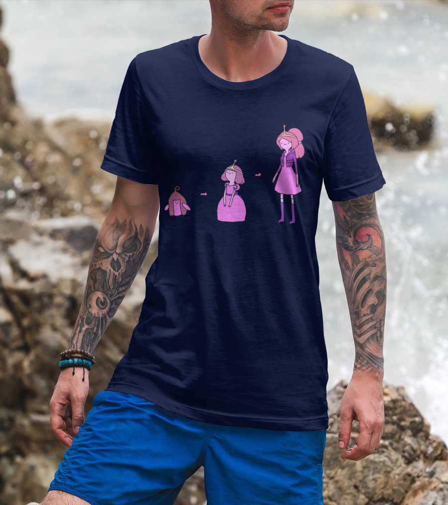 Princess Bubblegum Transformation Evolution Adventure Time T-Shirt