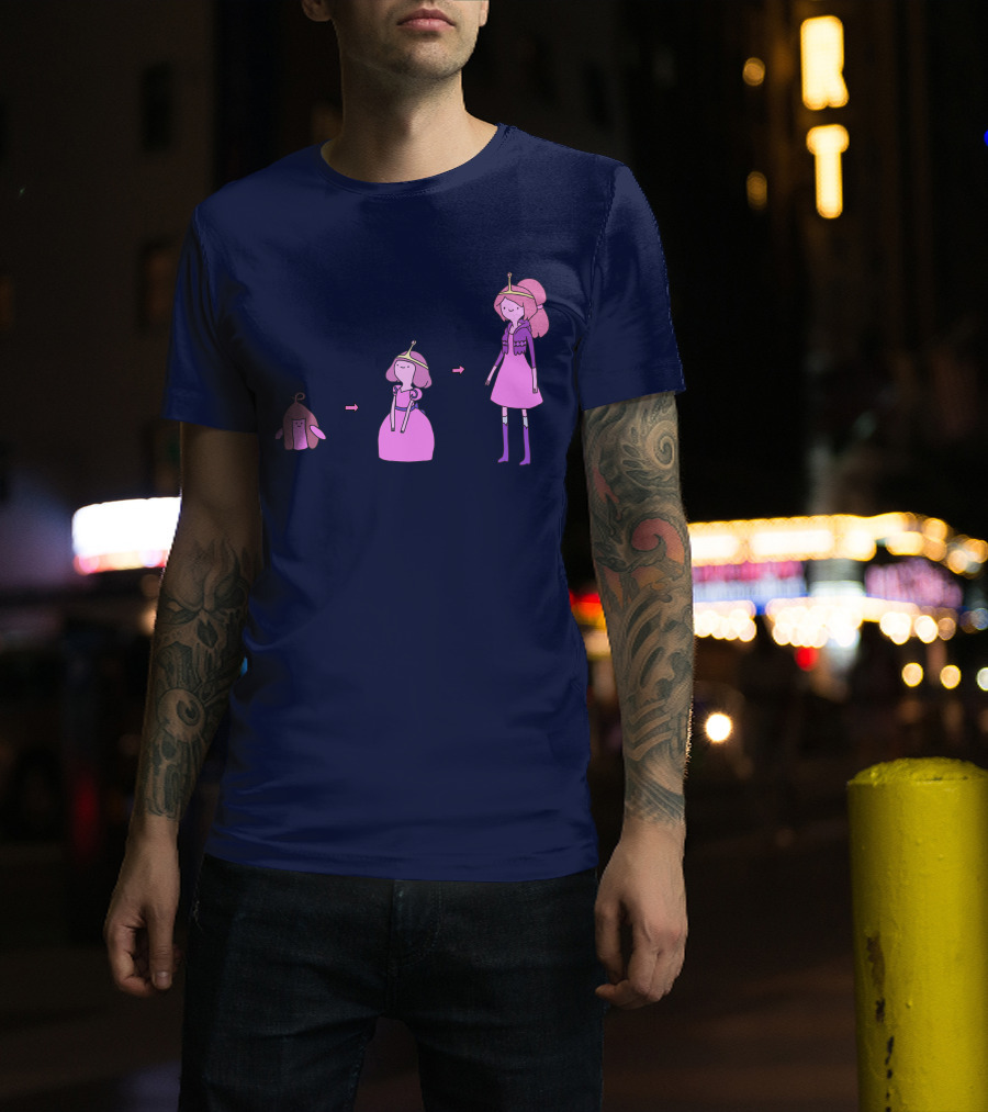 Princess Bubblegum Transformation Evolution Adventure Time T-Shirt