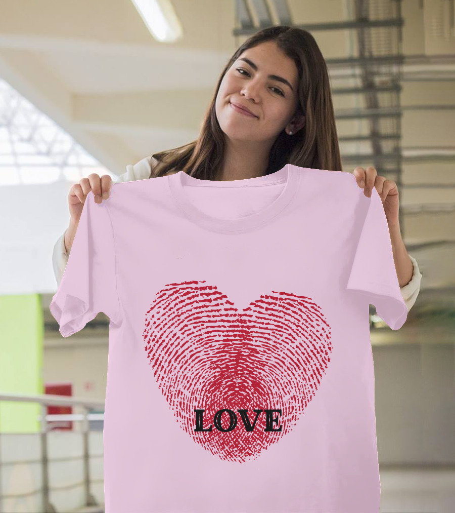 Love Fingerprint Heart T-Shirt