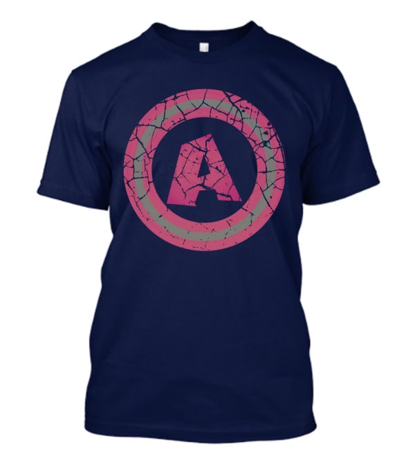 Cracked Pink And Grey Letter A With Circle T-Shirt