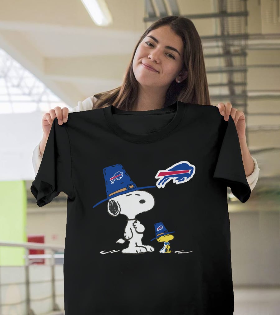 Buffalo Bills Snoopy And Woodstock Thanksgiving Hat T-Shirt