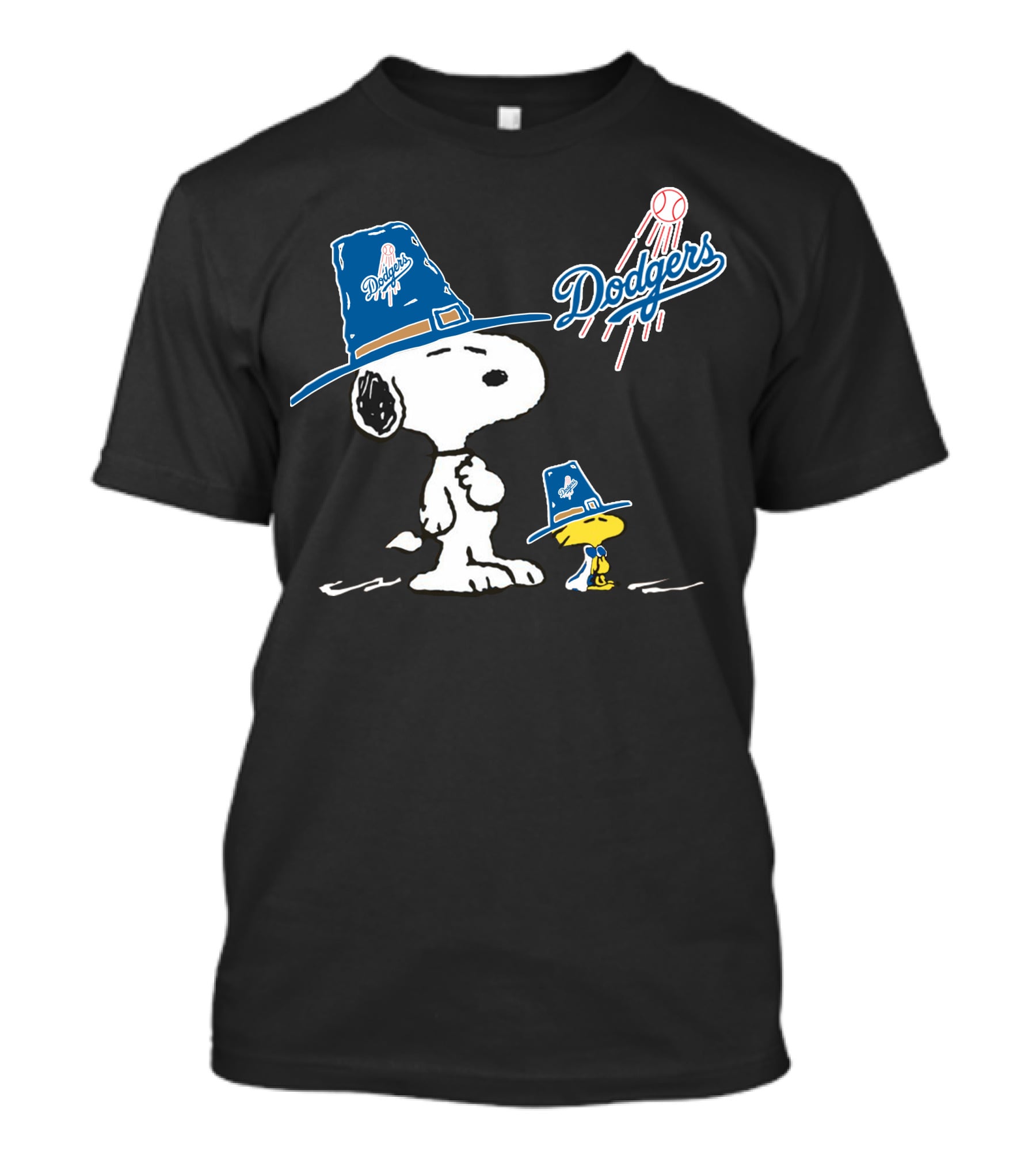 Los Angeles Dodgers Snoopy Woodstock Baseball Hat Peanuts T-Shirt