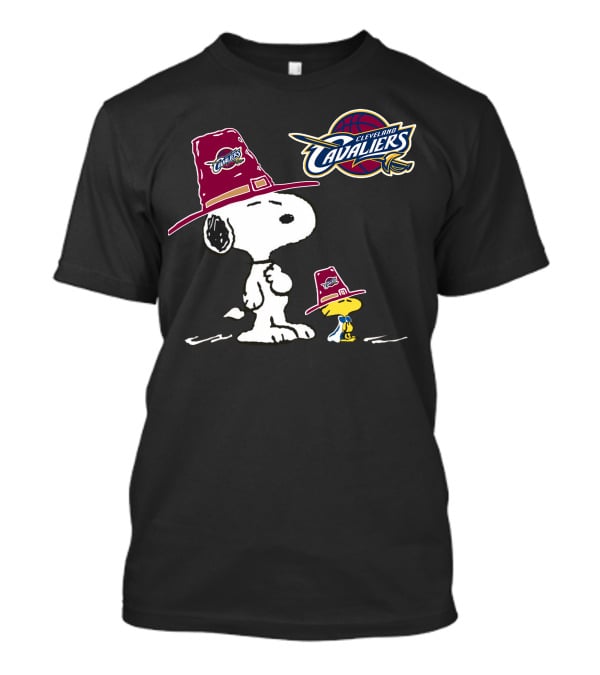 Cleveland Cavaliers Snoopy And Woodstock In Cavaliers Hats T-Shirt
