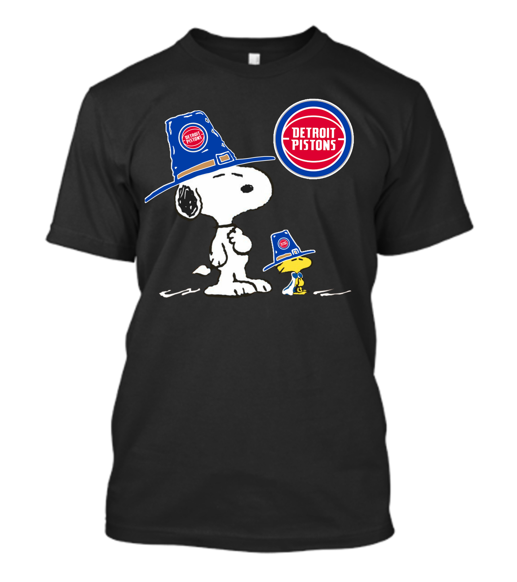 Detroit Pistons Snoopy And Woodstock With Basketball T-Shirt
