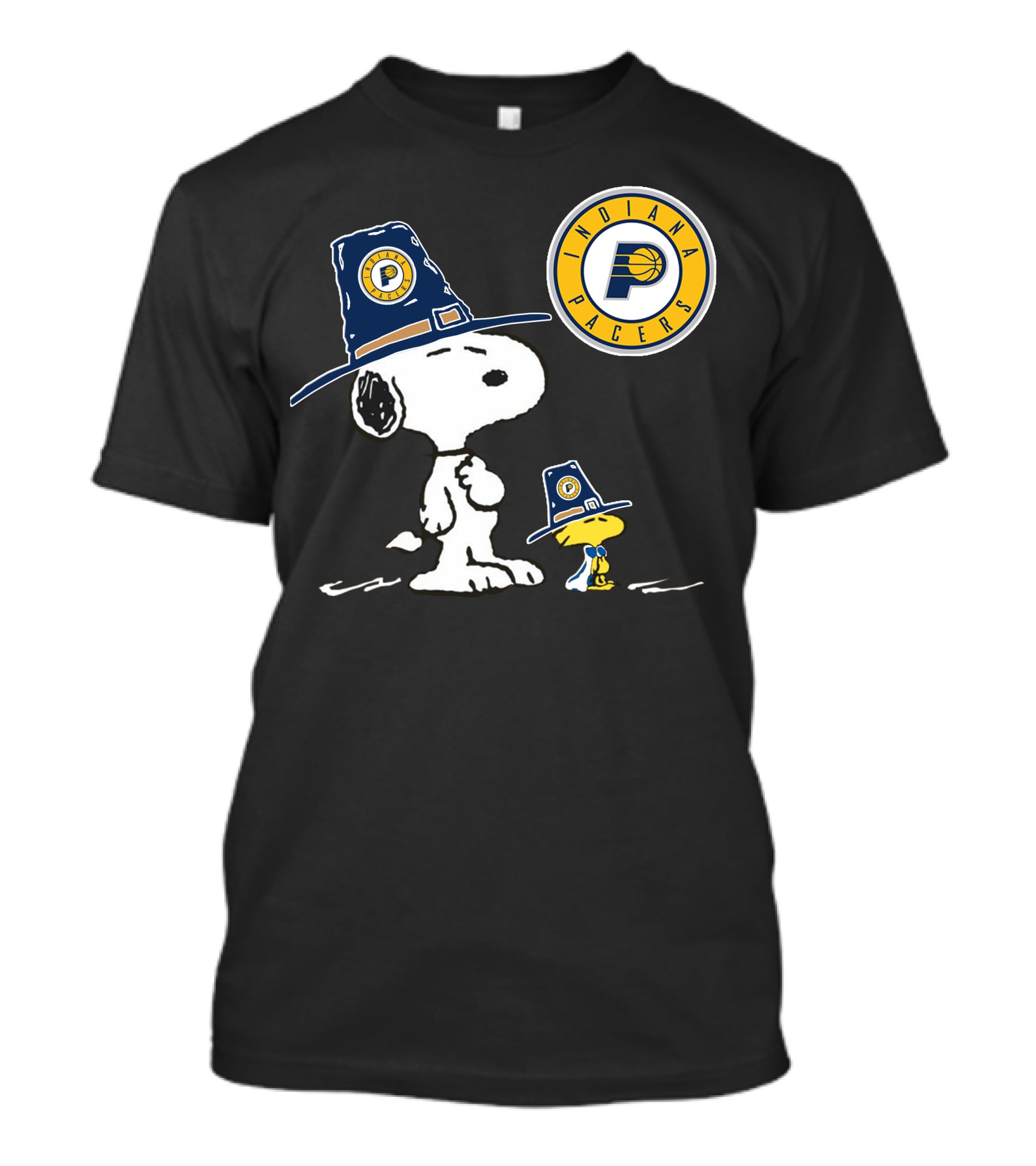 Indiana Pacers Snoopy And Woodstock In Team Hats T-Shirt