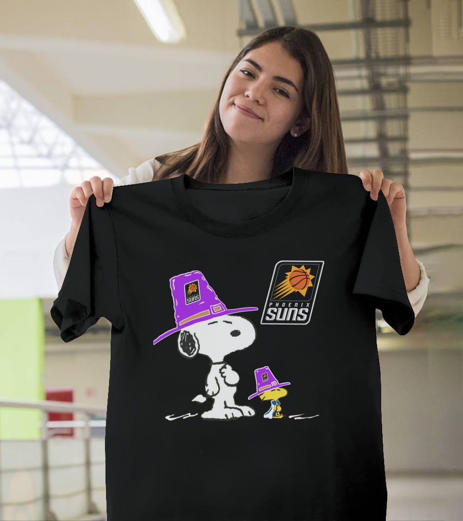 Phoenix Suns Snoopy Woodstock Pilgrim Hats T-Shirt