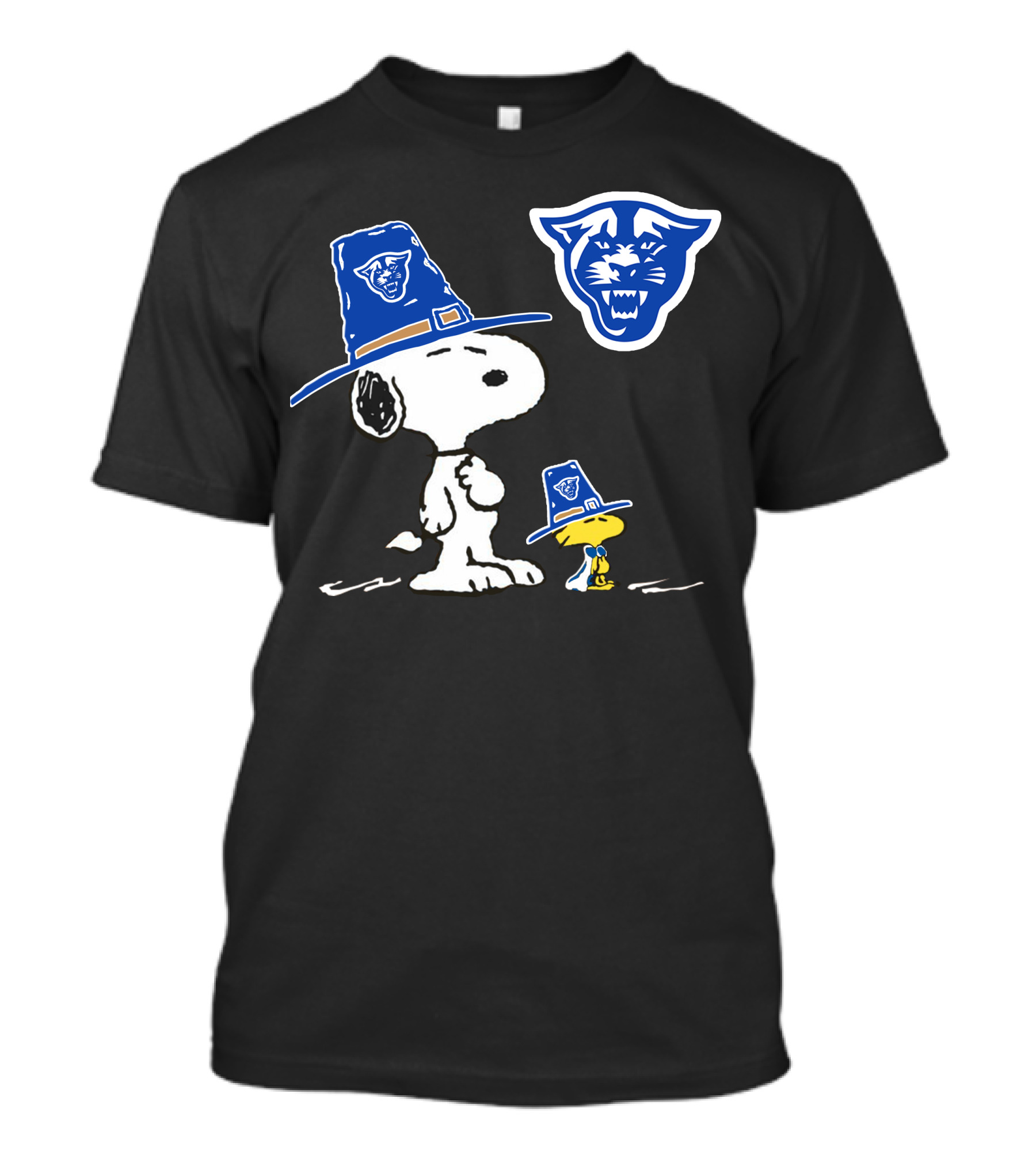 Georgia State Panthers Snoopy Woodstock Thanksgiving Pilgrim Hats T-Shirt